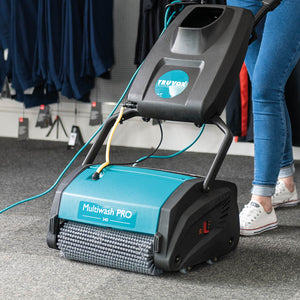 Truvox Multiwash MW340 Scrubber Dryer – compact cleaning machine with a blue and black design.