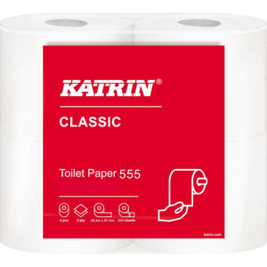 Katrin Toilet Paper Roll | 2-Ply | 555 Sheets | Pack of 24 | FSC-Certified