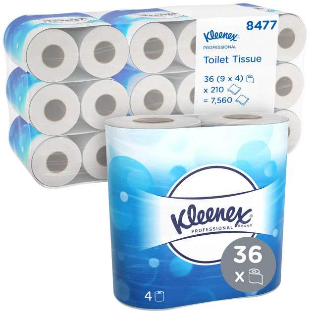 Kleenex Premier Ultra Toilet Rolls – packaging showing 36 rolls of 240 sheets each.