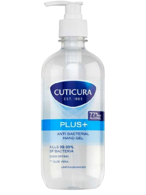 Cuticura Original Anti-Bacterial Hand Gel – 500ml bottle with pump dispenser.