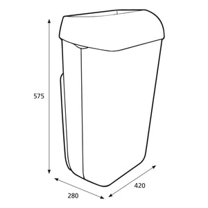 Katrin Waste Bin With Lid | 50 Litre | White | 91912 | Durable & Hygienic