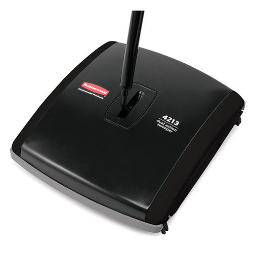 Rubbermaid Dual Action Mechanical Sweeper Black - FG421388BLA | Efficient Floor Cleaning Tool