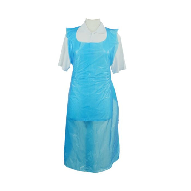 Blue Disposable Aprons - Medium Duty 15 Micron, designed for protection during various tasks.