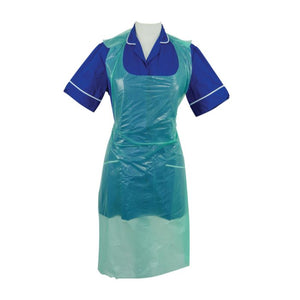 Green Disposable Aprons Roll x200 - Medium Duty 15μm for protective clothing in various settings.