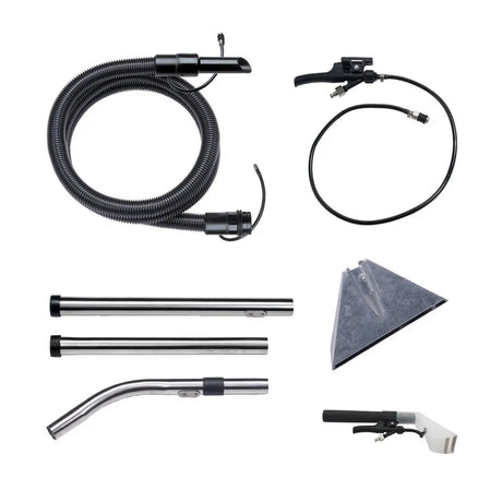 Numatic CTD900‑2 Carpet Cleaner A41A Kit – includes hoses, tubes, and cleaning attachments.