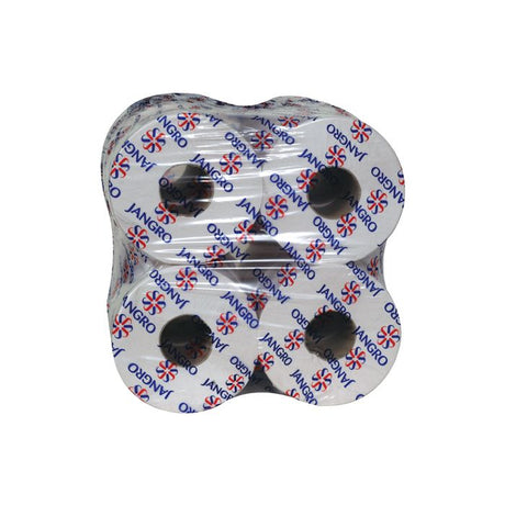 Jangro Professional Mini Jumbo Toilet Roll 2 Ply – packaged rolls stacked together.