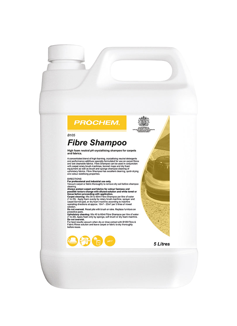 Prochem Fibre Shampoo B105 | 5L High-Foam Carpet & Upholstery Cleaner