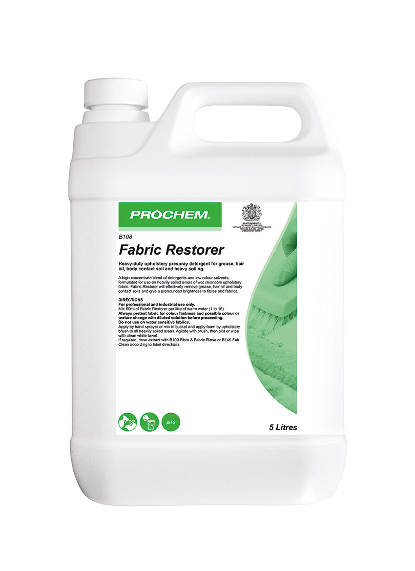 Prochem Fabric Restorer 5L - B108‑05 | Professional Carpet & Upholstery Fibre Revitaliser