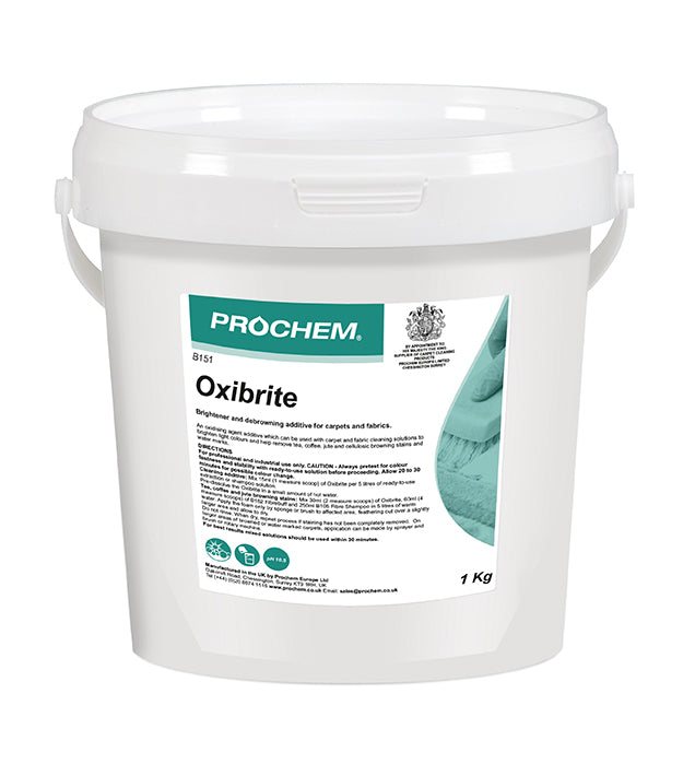 Prochem Oxibrite 1kg – oxygen-based stain remover for carpets and fabrics.