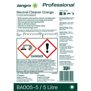 Jangro Neutral Orange Cleaner 5L - Multi-Surface Degreaser | BA005-5