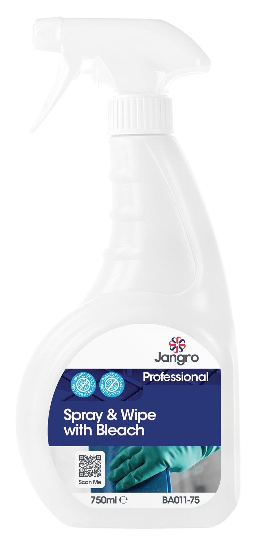 Jangro Spray & Wipe with Bleach 750ml - Bactericidal Cleaner | BA011-75