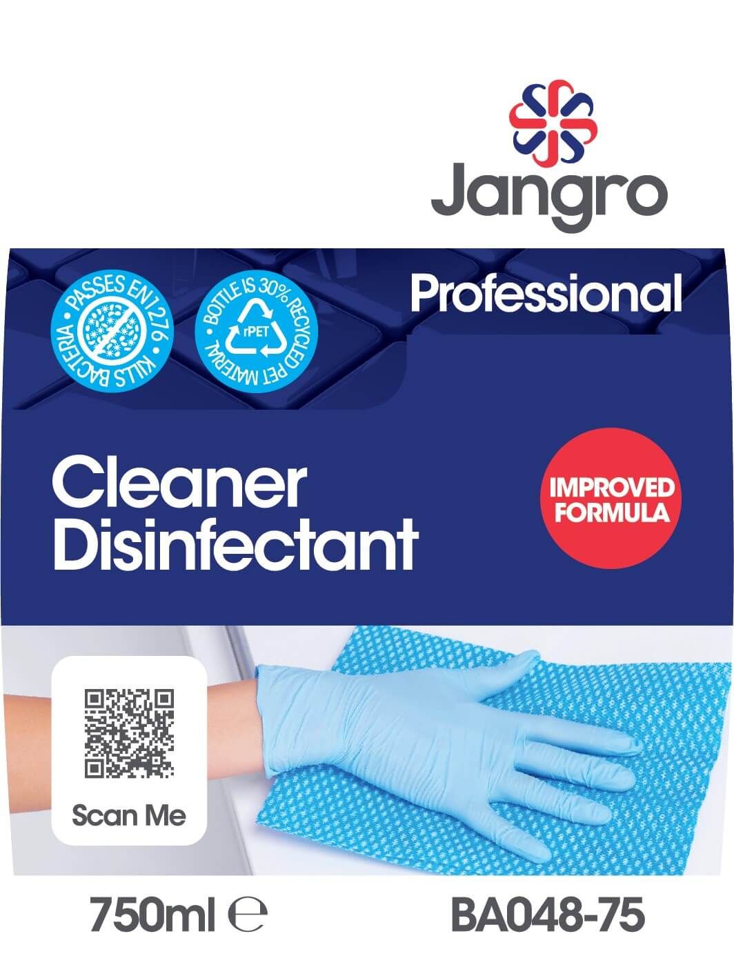 Jangro Cleaner Disinfectant 750ml - Non-Bleach Multi-Surface Sanitiser | BA048-75