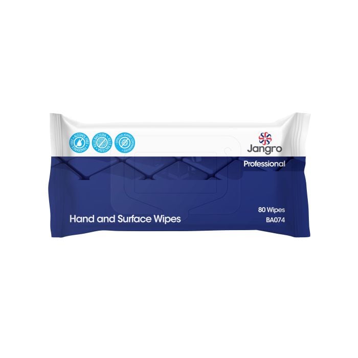 Jangro Hand & Surface Wipes x80 - BA074 | Antibacterial Cleaning Wipes