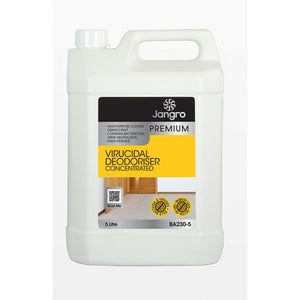 Jangro Premium Virucidal Deodoriser 5L – concentrated disinfectant cleaner packaging.