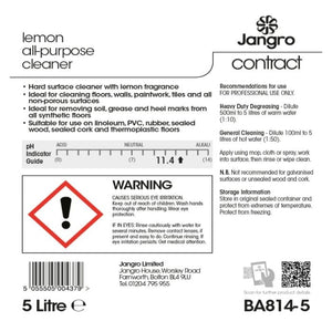 Jangro Contract Lemon All Purpose Cleaner 5L – BA814-5 | Multi-Surface Cleaning