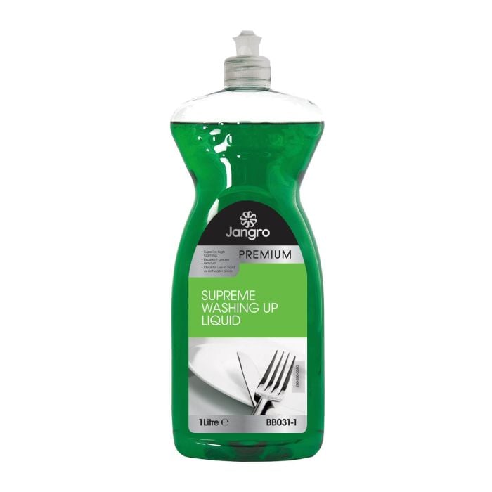 Jangro Premium Supreme Washing Up Liquid 1L - BB031-1 | High Foaming & Grease Removal