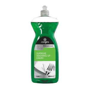 Jangro Premium Supreme Washing Up Liquid 1L - BB031-1 | High Foaming & Grease Removal