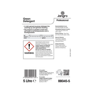 Jangro 10% Green Detergent 5L - BB045-5 | Manual Dishwashing & Surface Cleaner