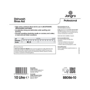 Jangro Dishwash Rinse Aid 10L | BB086-10 | Streak-Free Finish