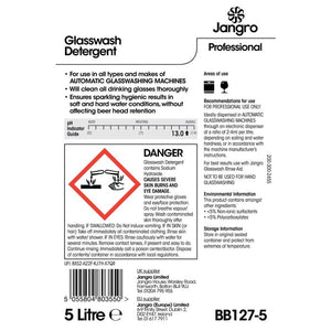 Jangro Glasswash Detergent 5L BB127-5 | Sparkling Glassware, Every Time