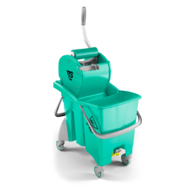 TTS Action Pro Dry Double flat mop bucket GREEN + Wringer