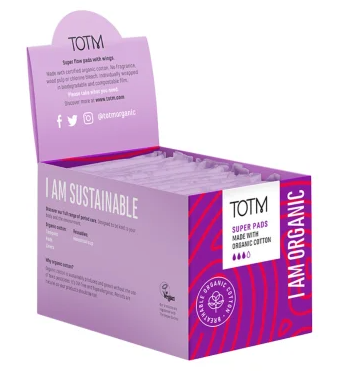 TOTM Organic Super Pads 20per pack 12 per case - 85855436