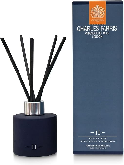 Charles Farris Premium Scented Reed Diffuser - Sweet Elixir: Mimosa, Bergamot & British Honey 100ml