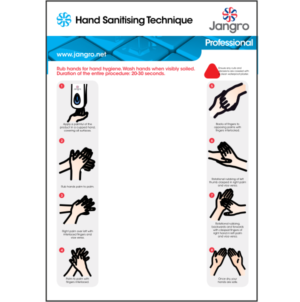 Dispenser Back Board Hand Sanitising Technique