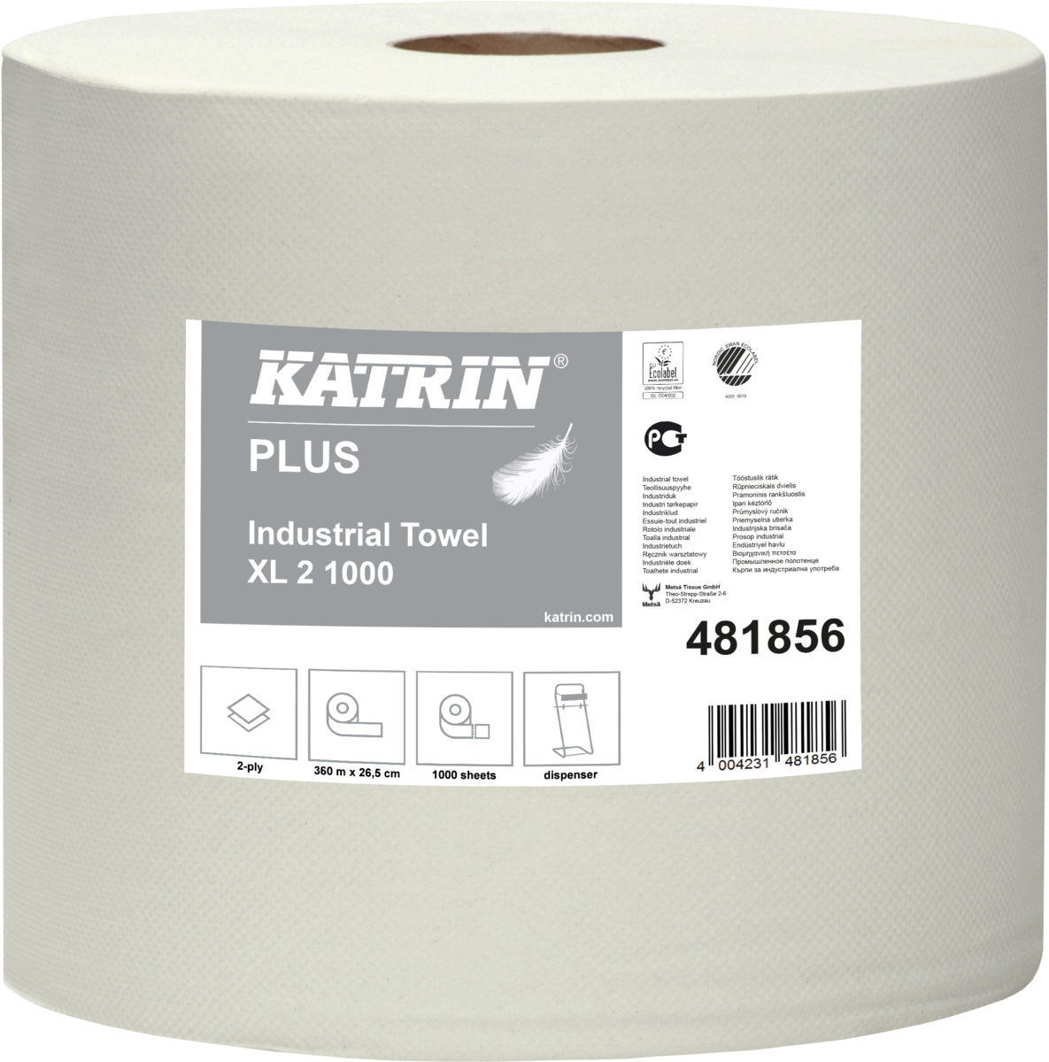 Katrin 481856 Plus Industrial Wiper XL 2case