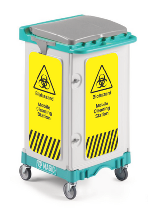 TTS Mini Magic Biohazard Cleaning Station - Mobile Unit with Yellow Lid | MN010V000005