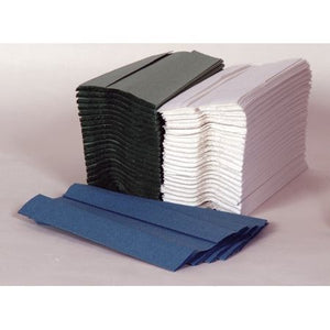 Jangro C-Fold Hand Towel 1ply Green AE116 - stacked towels in green and white.