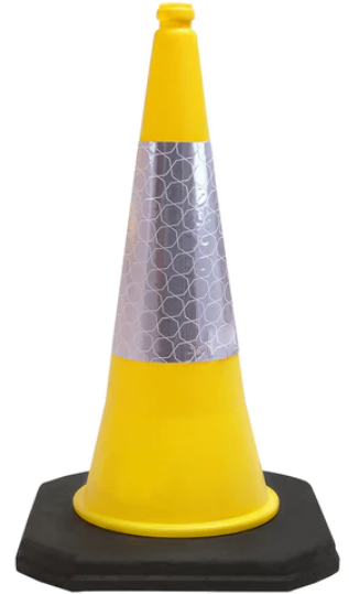 Yellow 750mm 2-Piece Traffic Cone 4KG
