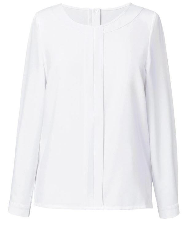 Riola Crepe De Chine L/SBlouse White 12