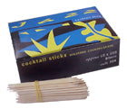 Cocktail Toothpick Sticks WoodIndividually Wrapped