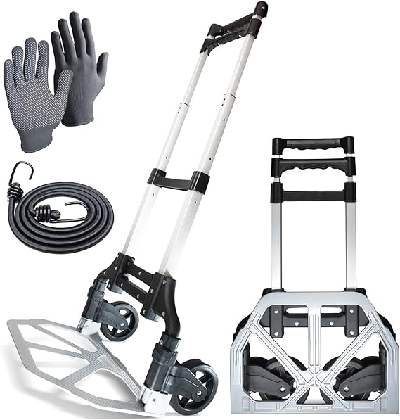 WMR Heavy Duty Folding Hand Truck Aluminium Trolley Multi Purpose Barrow Sack Hand Truck 80KG