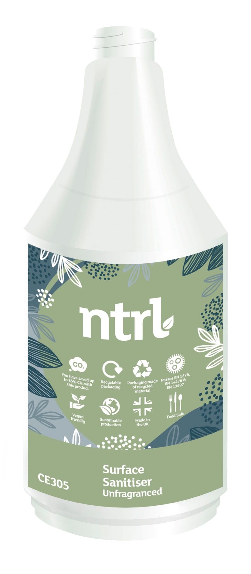 Empty trigger bottle for Jangro ntrl Surface Sanitiser Unfragranced CE305 - 104494