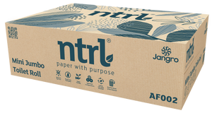 Jangro NTRL Mini Jumbo Toilet Roll 200mx92mm 3" Core 2ply x12 - AF002