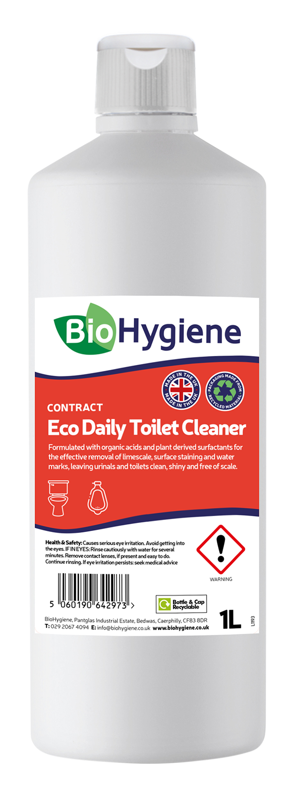 BioHygiene Eco Daily Toilet Cleaner 1L | Biotech Formula for Limescale & Odour Removal