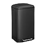 SONGMICS Black Rubbish Bin, 30L Trash Can, Steel Pedal Bin