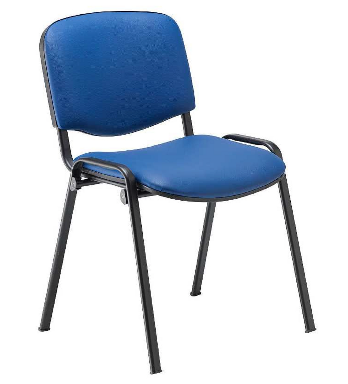 Club Black Frame PU Stacking Conference Chairs - Royal Blue
