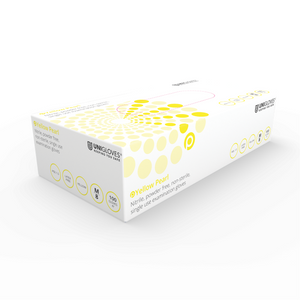 Pearl Yellow Nitrile Gloves - Large, Powder-Free, Box of 100