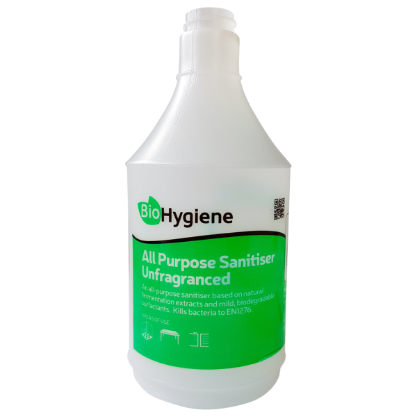 BioHygiene Unfragranced Empty Trigger Bottle 750ml – All Purpose Sanitiser