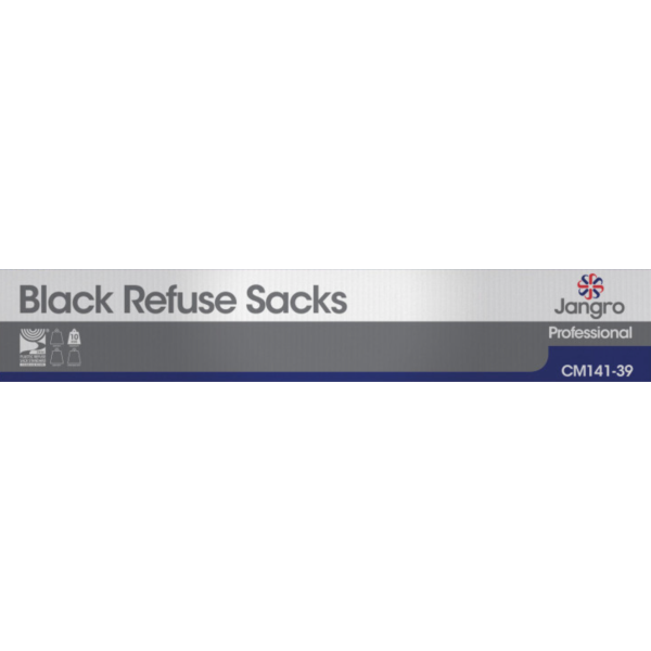 Refuse Sacks (Medium Duty)18x29x38 Black CM141-39 SR