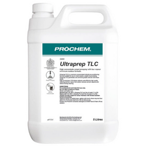 Prochem Ultraprep TLC 5L – professional carpet pre-spray packaging with usage instructions.