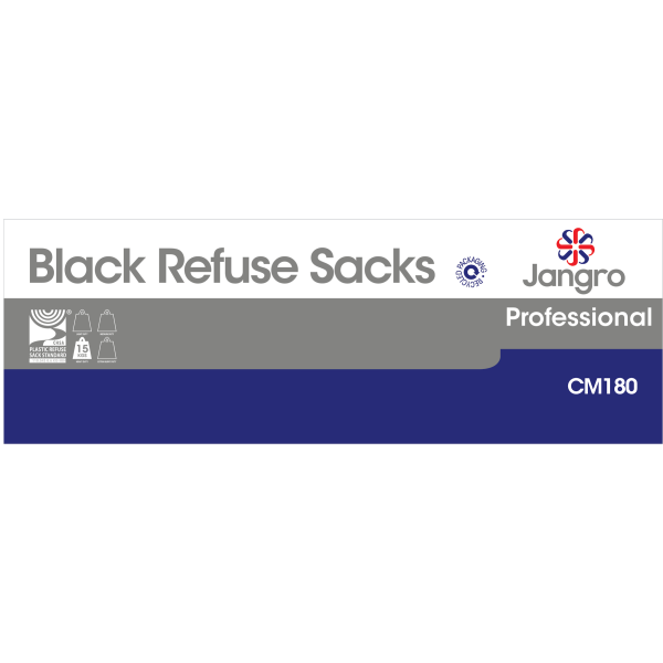 Heavy Duty Refuse Black Sack 18x29x38  x200 18kg CM180 - NK/J - YJANRSA4A218