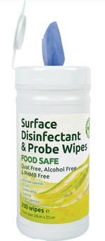 Surface Disinfectant Food Safe Wipes QUAT-FREE Alcohol Free X 200 ETSD200QF