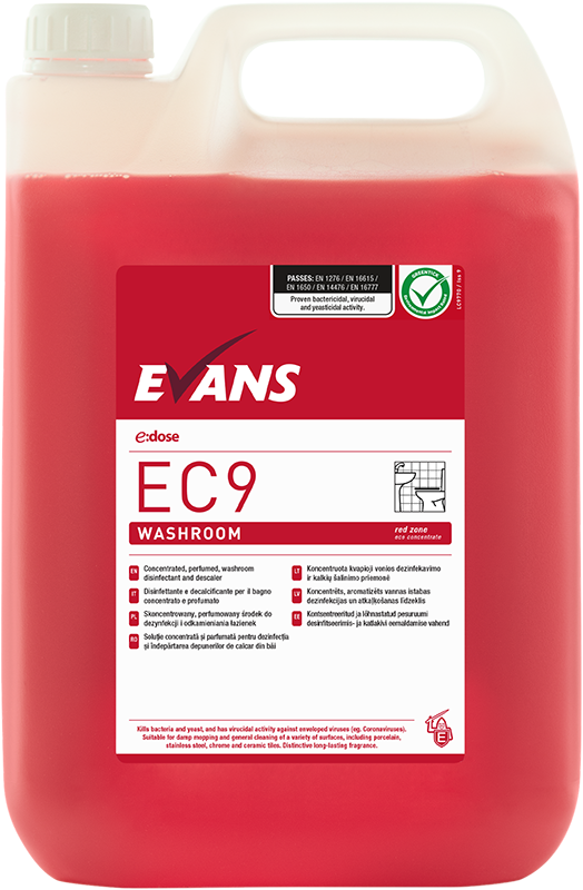 Evans EC9 Washroom Cleaner & Descaler 5L | A057EEV2 | Powerful & Eco-Conscious Cleaning