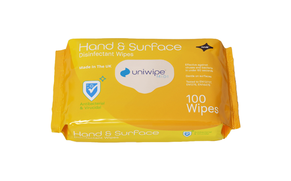 Uniwipe Midi Hand & Surface Wipes 100 pack