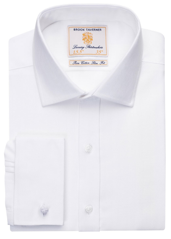 Prato Slim Fit Double CuffL/S Shirt White 16"