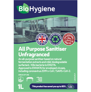 BioHygiene All Purpose Sanitiser Unfragranced 1L - Concentrate